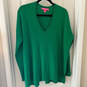 Lilly Pulitzer Vibrant Green V-Neck Sweater